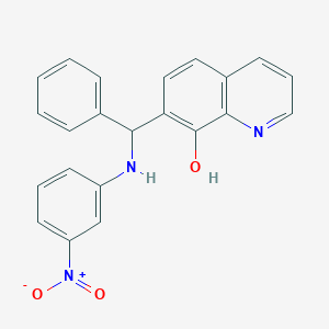 molecular formula C22H17N3O3 B12892145 8-Quinolinol, 7-[[(3-nitrophenyl)amino]phenylmethyl]- CAS No. 53855-37-1