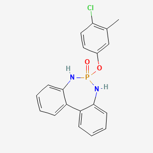 molecular formula C19H16ClN2O2P B12892155 6-(4-Chloro-3-methylphenoxy)-6,7-dihydro-5H-dibenzo[d,f][1,3,2]diazaphosphepine 6-oxide CAS No. 68521-36-8