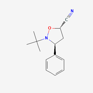 molecular formula C14H18N2O B12892172 Trans-2-(tert-butyl)-3-phenylisoxazolidine-5-carbonitrile 