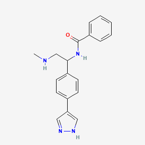 molecular formula C19H20N4O B12892185 N-{2-(Methylamino)-1-[4-(1H-pyrazol-4-yl)phenyl]ethyl}benzamide CAS No. 917924-55-1