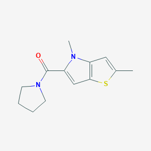 molecular formula C13H16N2OS B12892192 (2,4-Dimethyl-4H-thieno[3,2-b]pyrrol-5-yl)(pyrrolidin-1-yl)methanone 