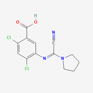 2,4-Dichloro-5-{(E)-[cyano(pyrrolidin-1-yl)methylidene]amino}benzoic acid