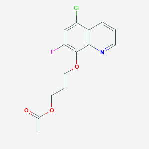 molecular formula C14H13ClINO3 B12892280 3-((5-Chloro-7-iodoquinolin-8-yl)oxy)propyl acetate 