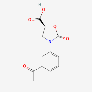 (5S)-3-(3-acetylphenyl)-2-oxo-1,3-oxazolidine-5-carboxylic acid