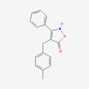 molecular formula C17H15NO2 B12892330 4-[(4-Methylphenyl)methyl]-3-phenyl-1,2-oxazol-5(2H)-one CAS No. 89114-10-3