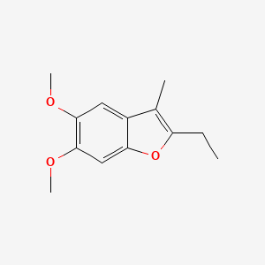 molecular formula C13H16O3 B12892342 2-Ethyl-5,6-dimethoxy-3-methyl-1-benzofuran CAS No. 831171-08-5