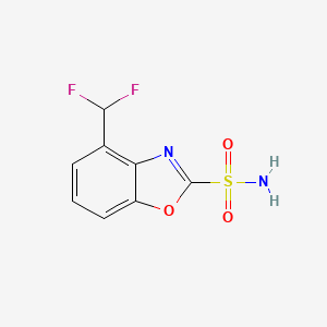 molecular formula C8H6F2N2O3S B12892343 4-(Difluoromethyl)benzo[d]oxazole-2-sulfonamide 