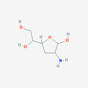 molecular formula C6H13NO4 B12892345 1-(4-Amino-5-hydroxytetrahydrofuran-2-yl)ethane-1,2-diol 