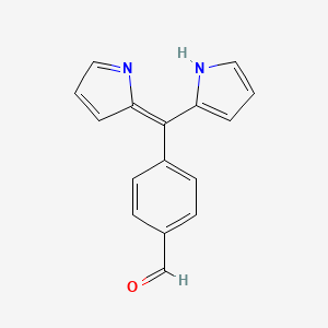 molecular formula C16H12N2O B12892364 4-((1H-Pyrrol-2-yl)(2H-pyrrol-2-ylidene)methyl)benzaldehyde 