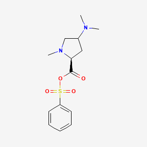 molecular formula C14H20N2O4S B12892366 Benzenesulfonic (2S)-4-(dimethylamino)-1-methylpyrrolidine-2-carboxylic anhydride 