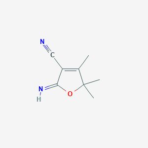 molecular formula C8H10N2O B12892378 2-Imino-4,5,5-trimethyl-2,5-dihydrofuran-3-carbonitrile 