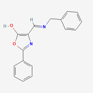 5(4H)-Oxazolone, 2-phenyl-4-[[(phenylmethyl)amino]methylene]-, (4E)-