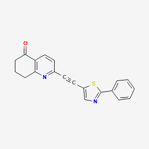 5(6H)-Quinolinone, 7,8-dihydro-2-[(2-phenyl-5-thiazolyl)ethynyl]-