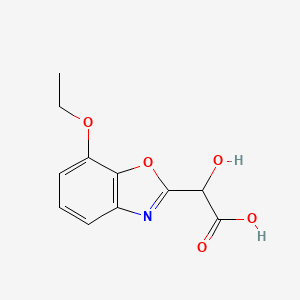 molecular formula C11H11NO5 B12892424 2-(Carboxy(hydroxy)methyl)-7-ethoxybenzo[d]oxazole 