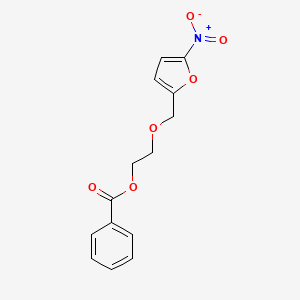 molecular formula C14H13NO6 B12892458 2-((5-Nitrofuran-2-yl)methoxy)ethyl benzoate 