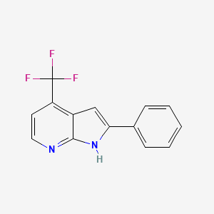 molecular formula C14H9F3N2 B12892521 2-Phenyl-4-(trifluoromethyl)-1H-pyrrolo[2,3-b]pyridine 