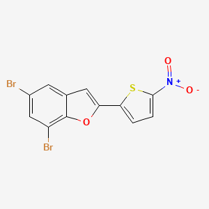 molecular formula C12H5Br2NO3S B12892554 5,7-Dibromo-2-(5-nitrothiophen-2-yl)-1-benzofuran CAS No. 89266-57-9