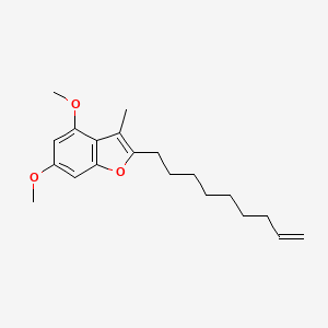 molecular formula C20H28O3 B12892630 Benzofuran, 4,6-dimethoxy-3-methyl-2-(8-nonenyl)- CAS No. 831171-03-0