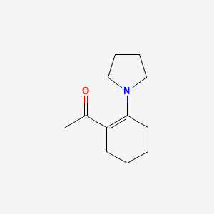 molecular formula C12H19NO B12892635 1-[2-(Pyrrolidin-1-yl)cyclohex-1-en-1-yl]ethan-1-one CAS No. 28073-88-3