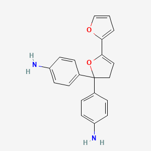 molecular formula C20H18N2O2 B12892643 4,4'-(4,5-Dihydro-[2,2'-bifuran]-5,5-diyl)dianiline 