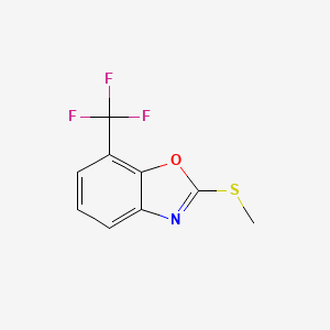 molecular formula C9H6F3NOS B12892659 2-(Methylthio)-7-(trifluoromethyl)benzo[d]oxazole 