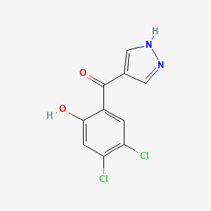 molecular formula C10H6Cl2N2O2 B12892669 4-(4,5-Dichloro-2-hydroxybenzoyl)pyrazole 