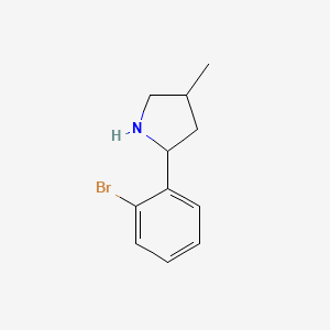 molecular formula C11H14BrN B12892677 2-(2-Bromophenyl)-4-methylpyrrolidine 