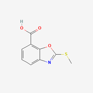 molecular formula C9H7NO3S B12892683 2-(Methylthio)benzo[d]oxazole-7-carboxylic acid 