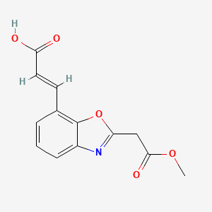 molecular formula C13H11NO5 B12892701 2-(2-Methoxy-2-oxoethyl)benzo[d]oxazole-7-acrylic acid 