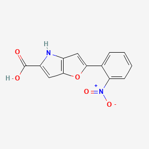 molecular formula C13H8N2O5 B12892708 2-(2-Nitrophenyl)-4H-furo[3,2-b]pyrrole-5-carboxylic acid CAS No. 71971-08-9