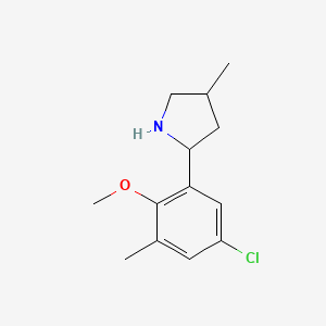 molecular formula C13H18ClNO B12892726 2-(5-Chloro-2-methoxy-3-methylphenyl)-4-methylpyrrolidine 