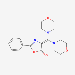 5(4H)-Oxazolone, 4-(di-4-morpholinylmethylene)-2-phenyl-