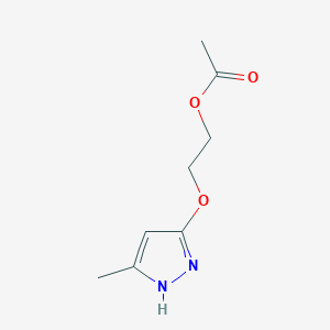 molecular formula C8H12N2O3 B12892728 2-((5-Methyl-1H-pyrazol-3-yl)oxy)ethyl acetate 