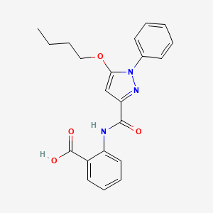 molecular formula C21H21N3O4 B12892744 2-[(5-Butoxy-1-phenyl-1H-pyrazole-3-carbonyl)amino]benzoic acid CAS No. 55228-50-7