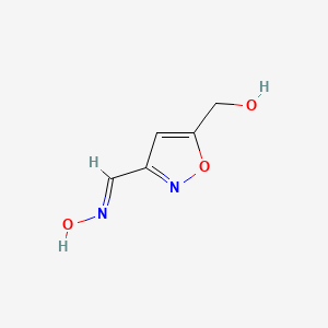 molecular formula C5H6N2O3 B12892752 5-(Hydroxymethyl)isoxazole-3-carbaldehyde oxime 