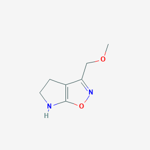 molecular formula C7H10N2O2 B12892780 3-(Methoxymethyl)-5,6-dihydro-4H-pyrrolo[3,2-d]isoxazole 