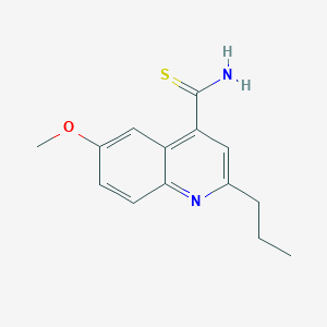 molecular formula C14H16N2OS B12892792 6-Methoxy-2-propylquinoline-4-carbothioamide CAS No. 62078-04-0