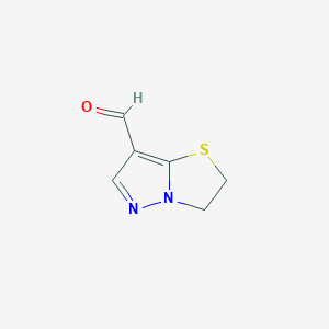 molecular formula C6H6N2OS B12892802 2,3-Dihydropyrazolo[5,1-b]thiazole-7-carbaldehyde 