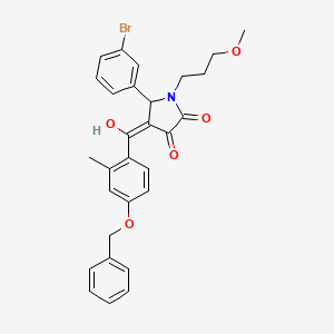 molecular formula C29H28BrNO5 B12892811 4-(4-(Benzyloxy)-2-methylbenzoyl)-5-(3-bromophenyl)-3-hydroxy-1-(3-methoxypropyl)-1H-pyrrol-2(5H)-one 