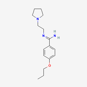 molecular formula C16H25N3O B12892818 4-propoxy-N'-(2-pyrrolidin-1-ylethyl)benzenecarboximidamide CAS No. 66149-20-0