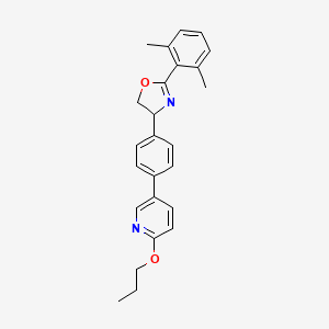 molecular formula C25H26N2O2 B12892821 2-(2,6-Dimethylphenyl)-4-(4-(6-propoxypyridin-3-yl)phenyl)-4,5-dihydrooxazole 