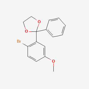 molecular formula C16H15BrO3 B1289284 2-Bromo-5-methoxybenzophenone ethylene ketal CAS No. 890098-09-6