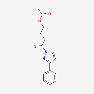 molecular formula C15H16N2O3 B12892864 4-Oxo-4-(3-phenyl-1H-pyrazol-1-yl)butyl acetate CAS No. 917761-74-1