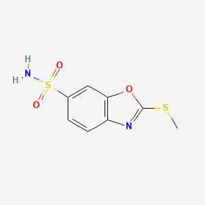 molecular formula C8H8N2O3S2 B12892873 2-(Methylthio)benzo[d]oxazole-6-sulfonamide 