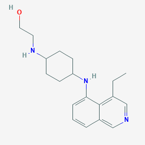 molecular formula C19H27N3O B12892910 2-((Cis-4-((4-ethylisoquinolin-5-yl)amino)cyclohexyl)amino)ethanol 