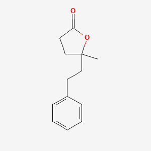 molecular formula C13H16O2 B12892923 Dihydro-5-methyl-5-(2-phenylethyl)furan-2(3H)-one CAS No. 93963-08-7