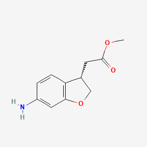 molecular formula C11H13NO3 B12892931 (S)-methyl 2-(6-amino-2,3-dihydrobenzofuran-3-yl)acetate 