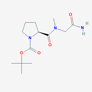 molecular formula C13H23N3O4 B12892953 (S)-tert-Butyl 2-((2-amino-2-oxoethyl)(methyl)carbamoyl)pyrrolidine-1-carboxylate 