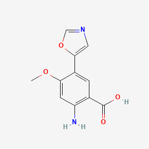 molecular formula C11H10N2O4 B12892956 2-Amino-4-methoxy-5-(1,3-oxazol-5-yl)benzoic acid CAS No. 371251-38-6