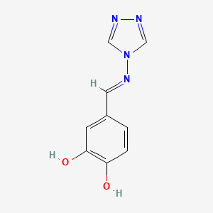 molecular formula C9H8N4O2 B12892960 4-(((4H-1,2,4-Triazol-4-yl)imino)methyl)benzene-1,2-diol 